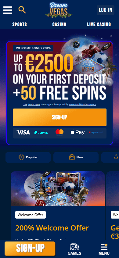 Dream Vegas Casino Mobile screenshot